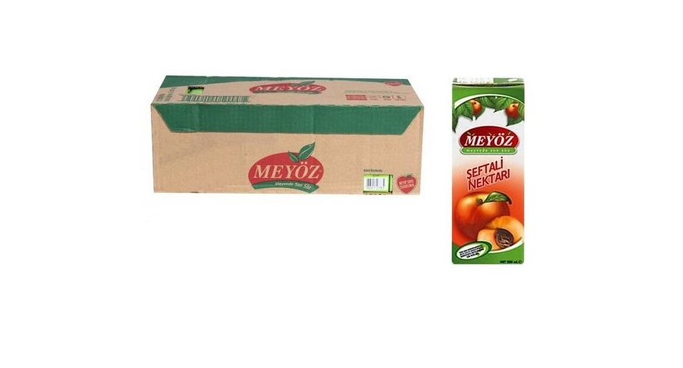 10008020713522 Meyöz Şeftali Nektari Meyve Suyu 27×200 ml - Görsel 1