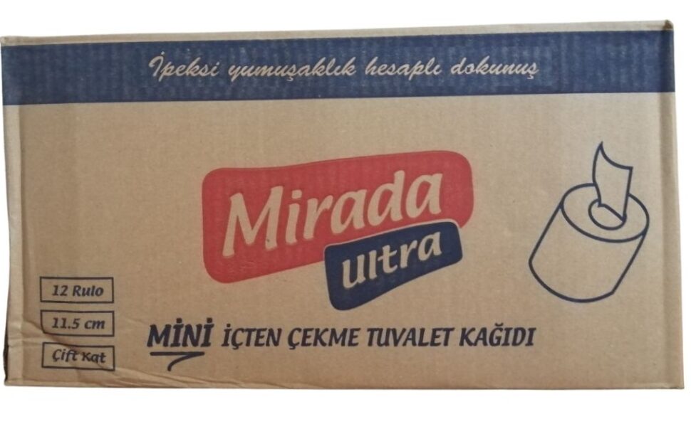 6571b8272728c-6571b82729ad6 Mirada Mini İçten Çekmeli Tuvalet Kağıdı 5 Kg 12 Rulo - Görsel 1
