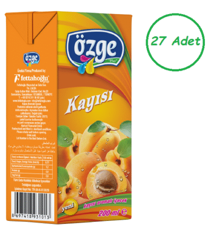 Özge Kayısı Aromalı İçecek 200 Ml x 27 Adet