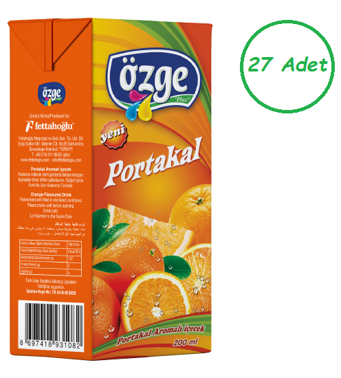 ÖZGE PORTAKAL Özge Portakal Aromalı İçecek 200 Ml x 27 Adet - Görsel 1