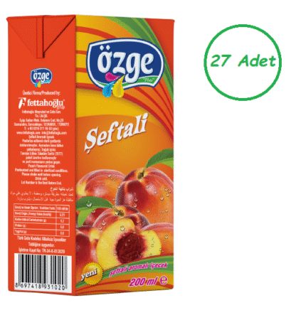 Özge Şeftali Aromalı İçecek 200 Ml x 27 Adet