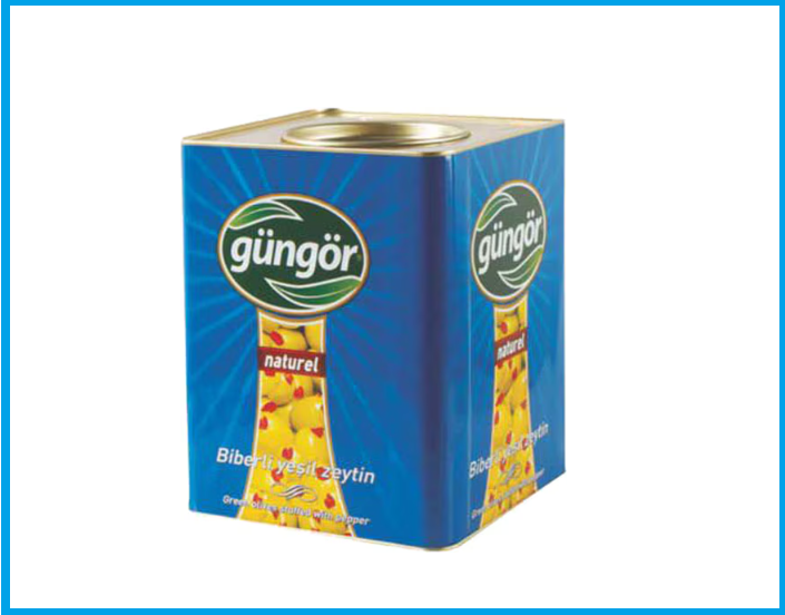 güngör biberli zeytin Güngör Biberli Yeşil Zeytin 230-260 Klb 10 Kg - Görsel 1