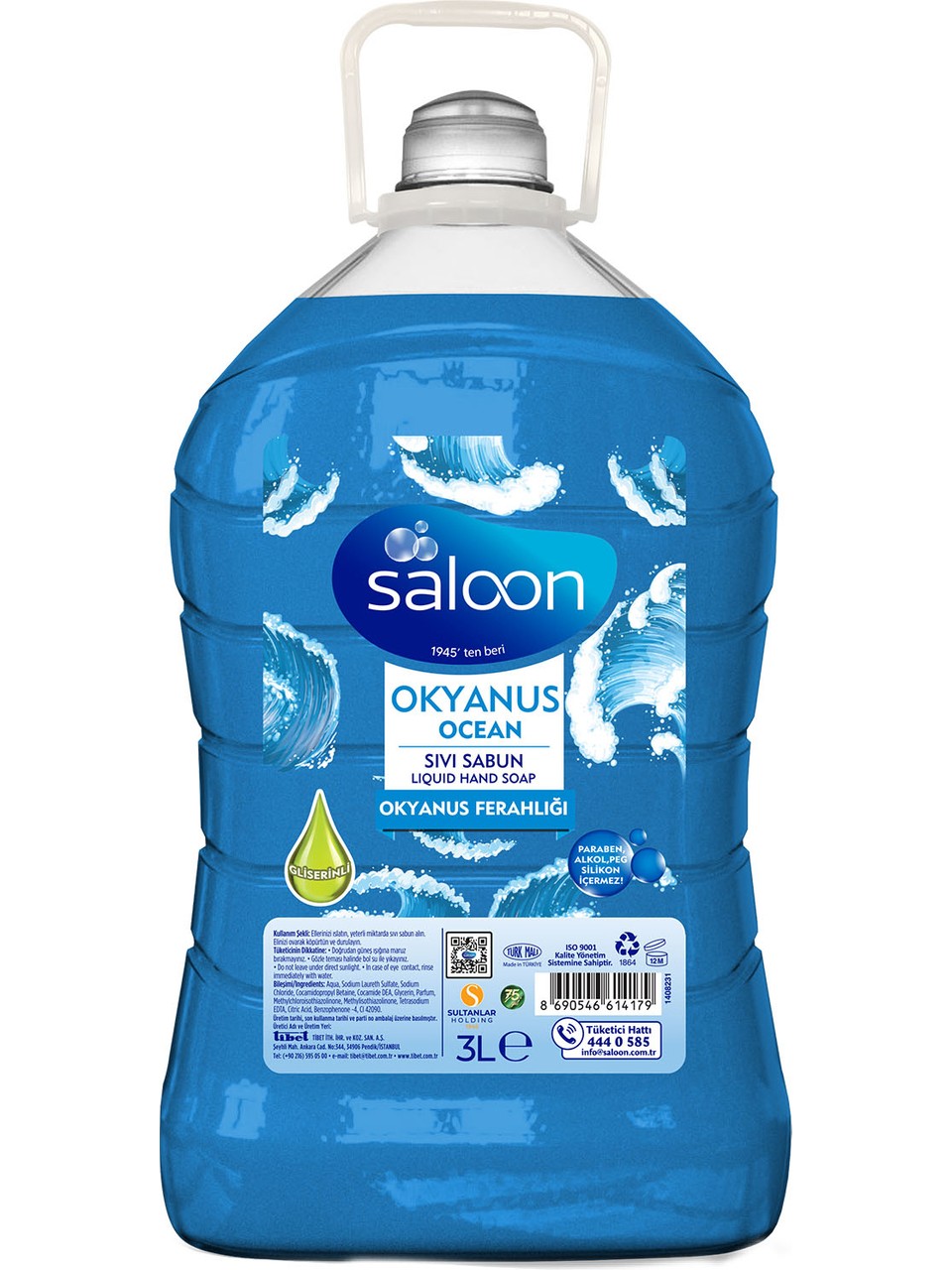 salon okyanus Saloon Sıvı El Sabunu Okyanus Ferahlığı 3 Lt - Görsel 1