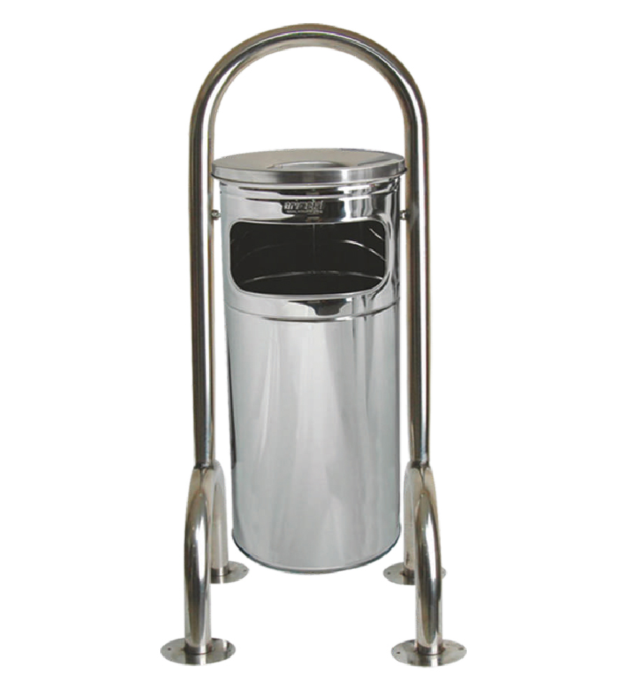 Bahçe Tipi Çöp Kutuları Palex 3560-0 Krom Dört Ayaklı Bahçe Tipi Çöp Kovası - Görsel 1