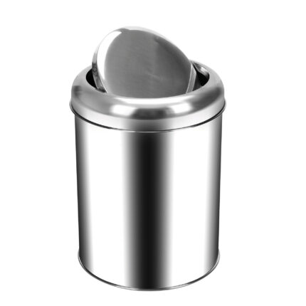 Palex 3822-27 Krom Pratik Kapaklı Çöp Kovası 27 Lt
