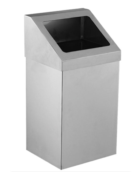 3834-380 Palex 3834-380 Krom Açık Çatı Kapaklı Çöp Kovası 80 Lt - Görsel 1